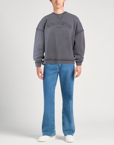 Man Sweatshirt Grey Size L Cotton, Polyester