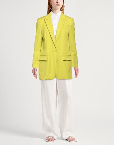 Woman Blazer Lime green Size 2 Virgin Wool, Elastane