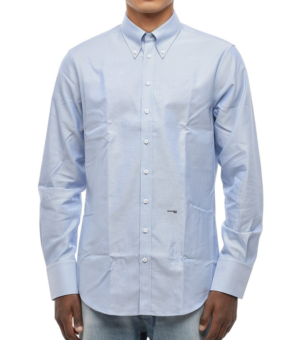 Logo-printed Long-sleeved Button-up Shirt