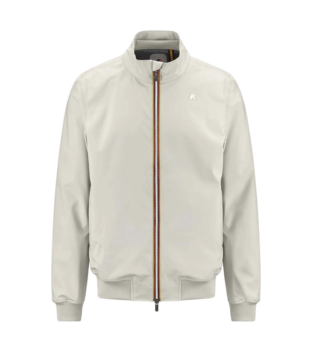 Beige Mock Collar Jacket