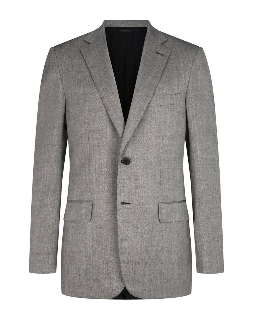 Single-Breasted Wool & Silk Blazer