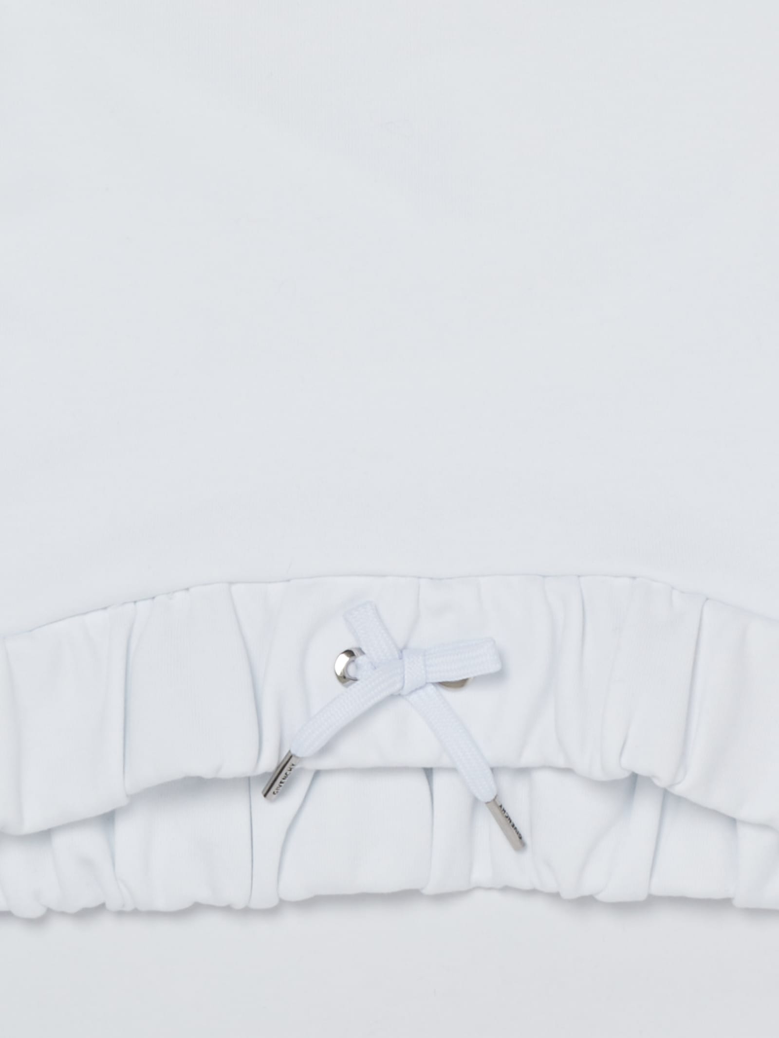 Flocked-logo cotton hoodie - White