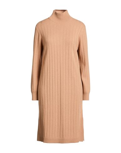 Woman Midi dress Sand Size 6 Wool, Cashmere