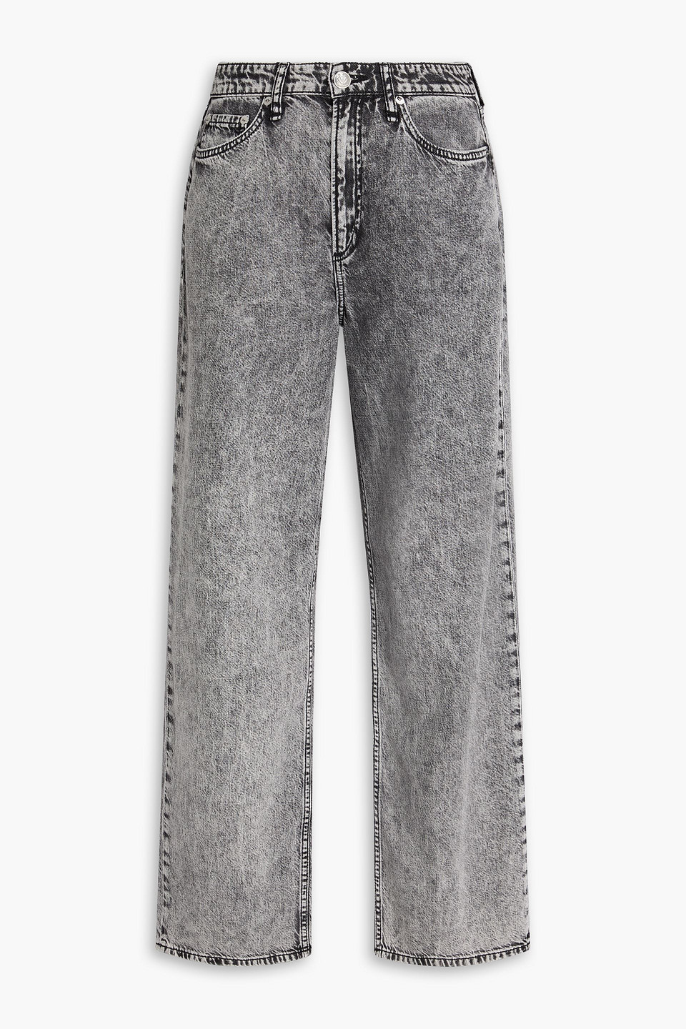 Logan acid-wash high-rise wide-leg jeans - Gray - 32