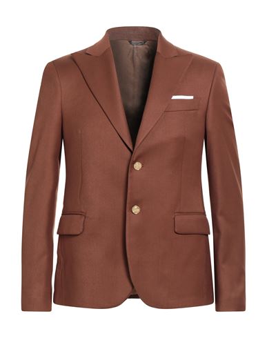 Man Blazer Brown Size 36 Polyester, Viscose, Elastane
