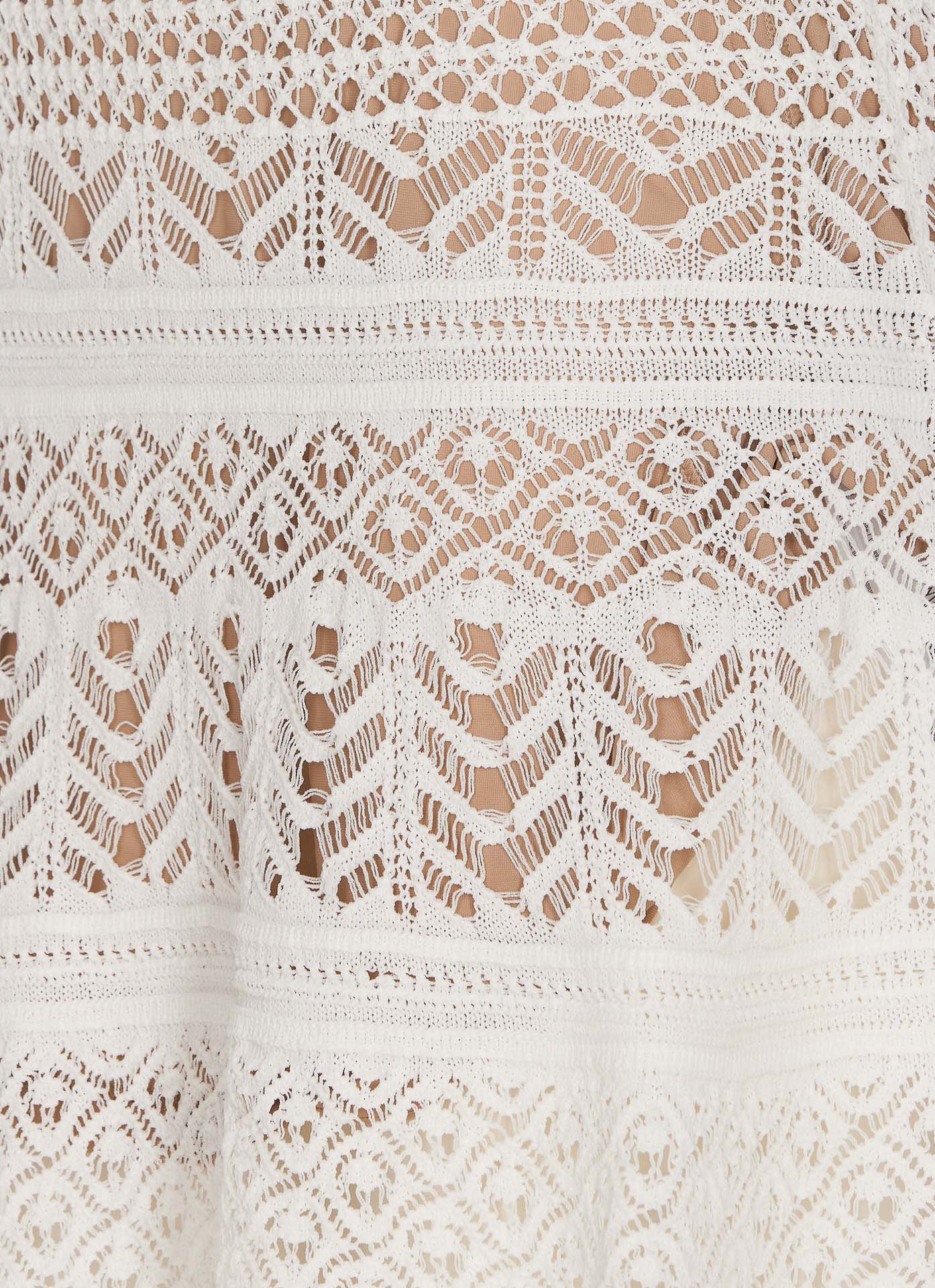 Lace Effect Mini Knit Dress