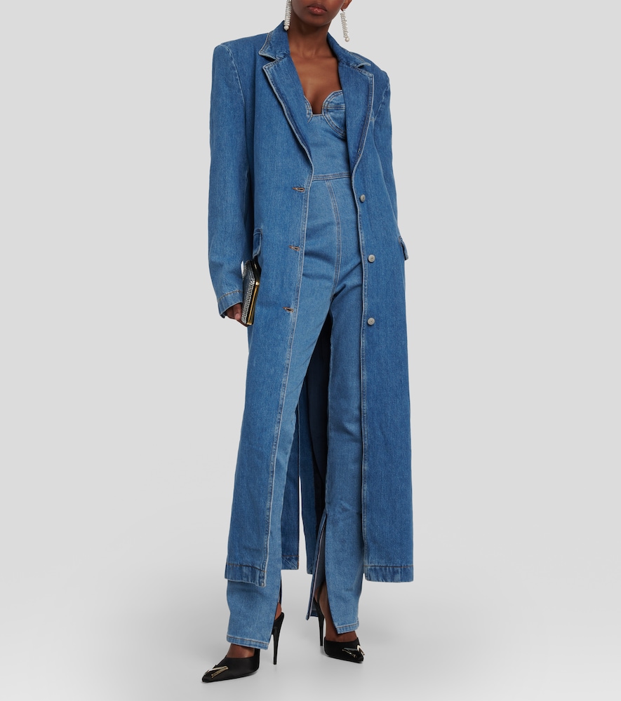 Bustier denim jumpsuit