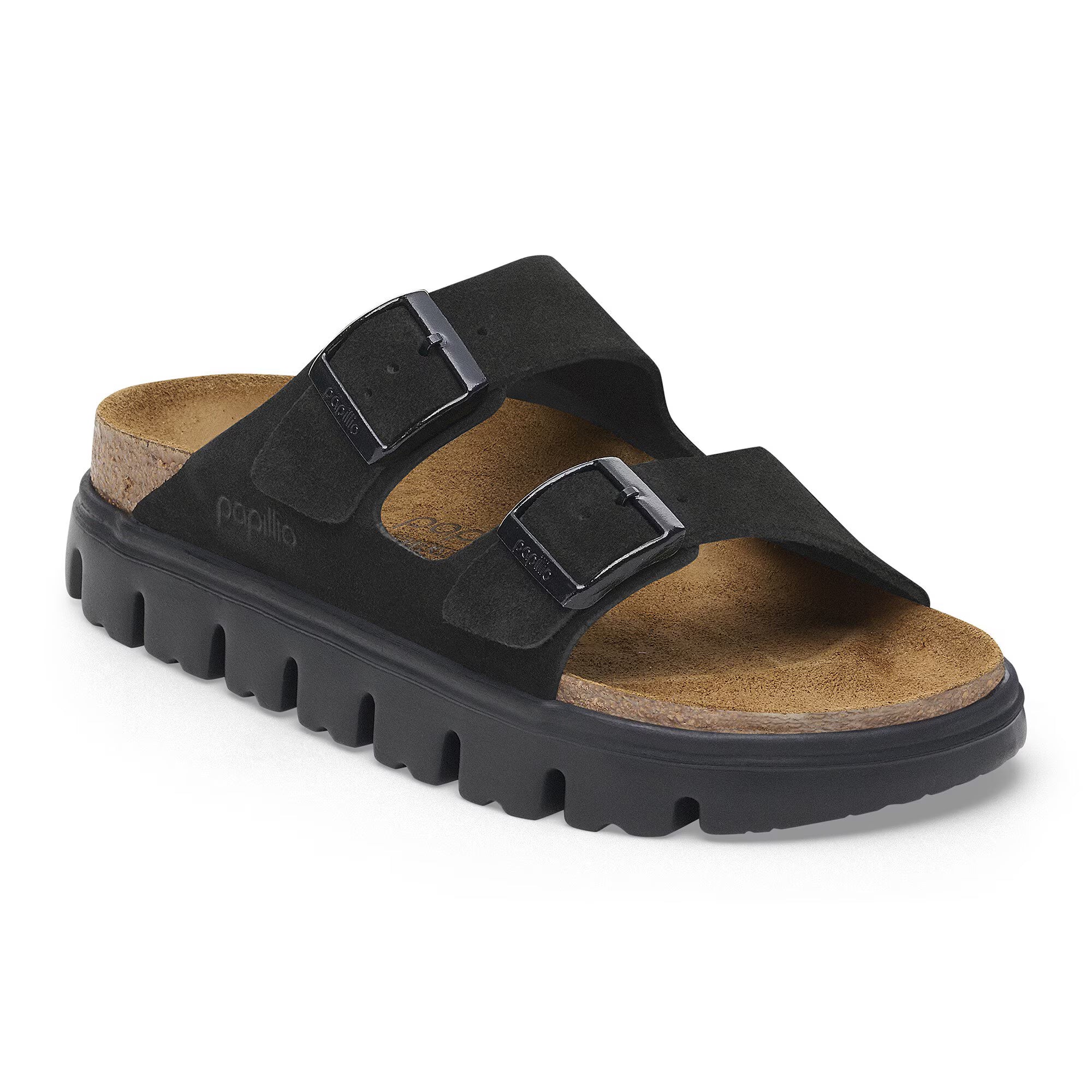 Arizona Platform Suede Leather Sandals