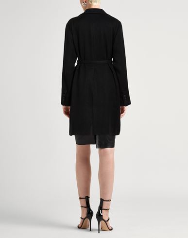Woman Coat Black Size 10 Wool, Cotton, Polyamide