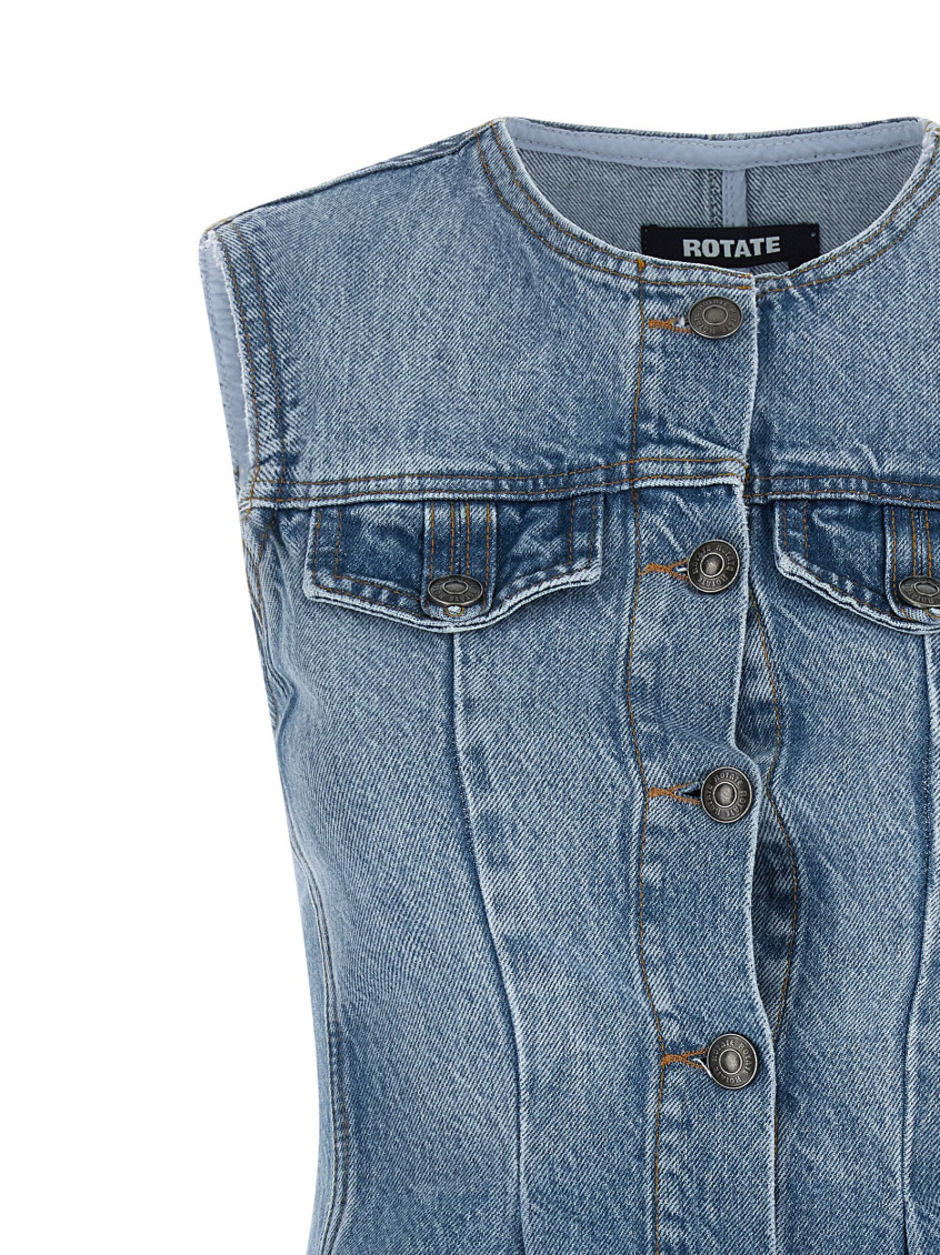 Flared Denim Top