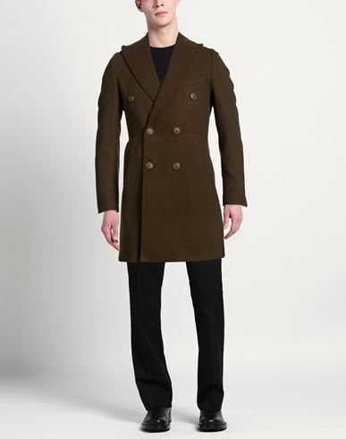 Man Coat Military green Size 34 Polyester, Viscose, Elastane