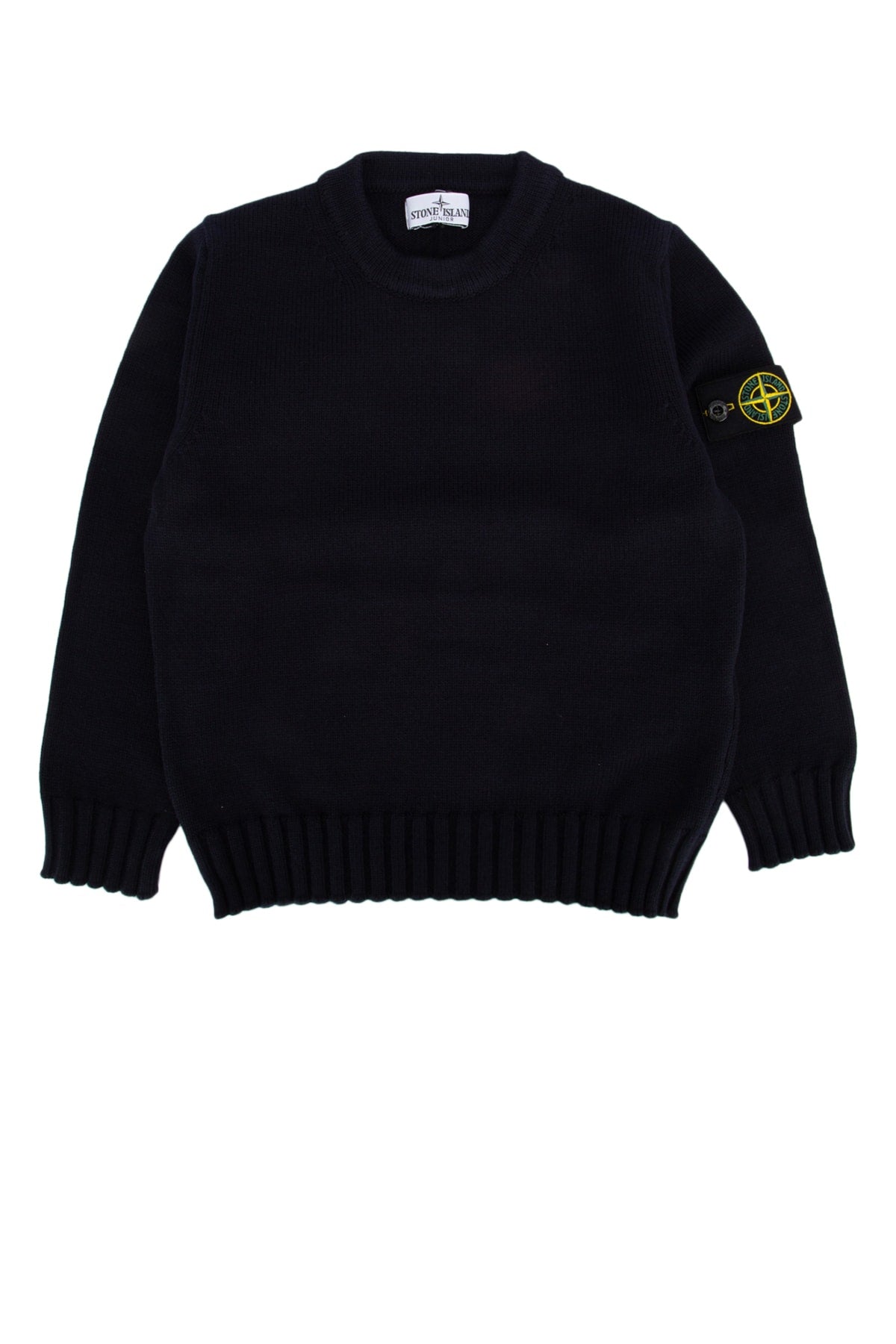 Logo-Patch Cotton Sweater — Navy