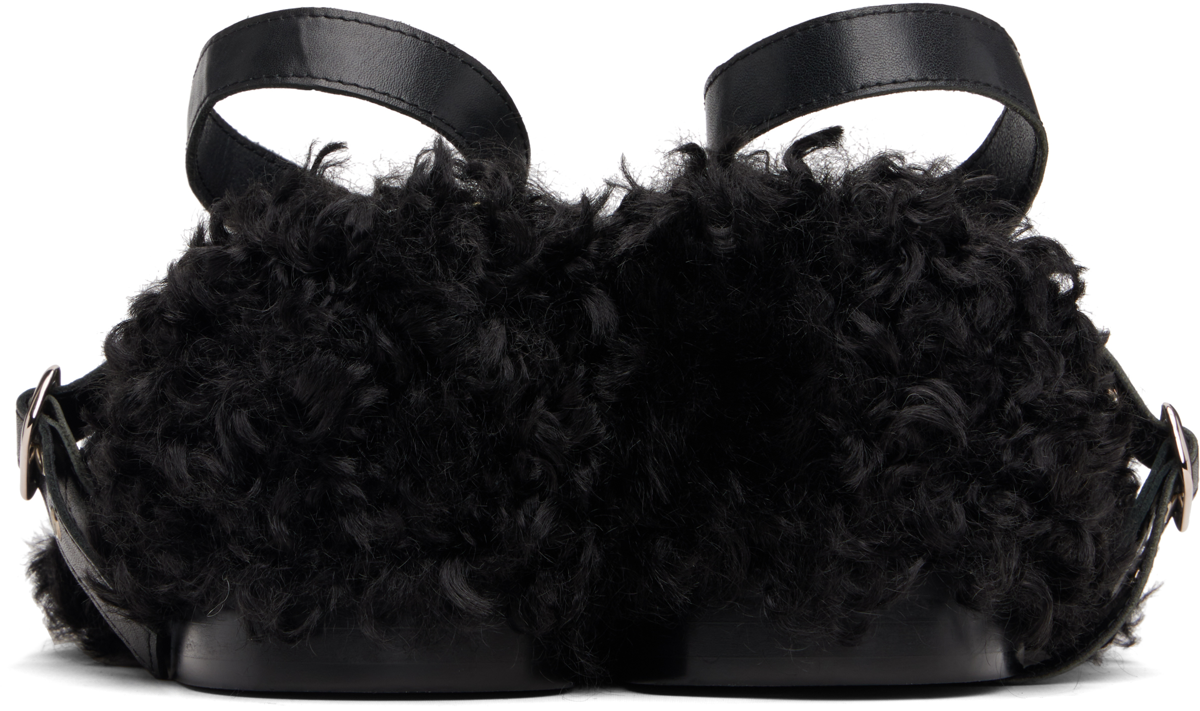 Black Strap Toe Ballerina Flats