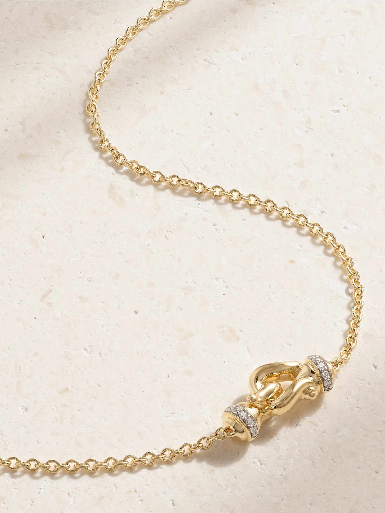 Cable Collectibles Petite Buckle 18-karat Gold Diamond Necklace - One size