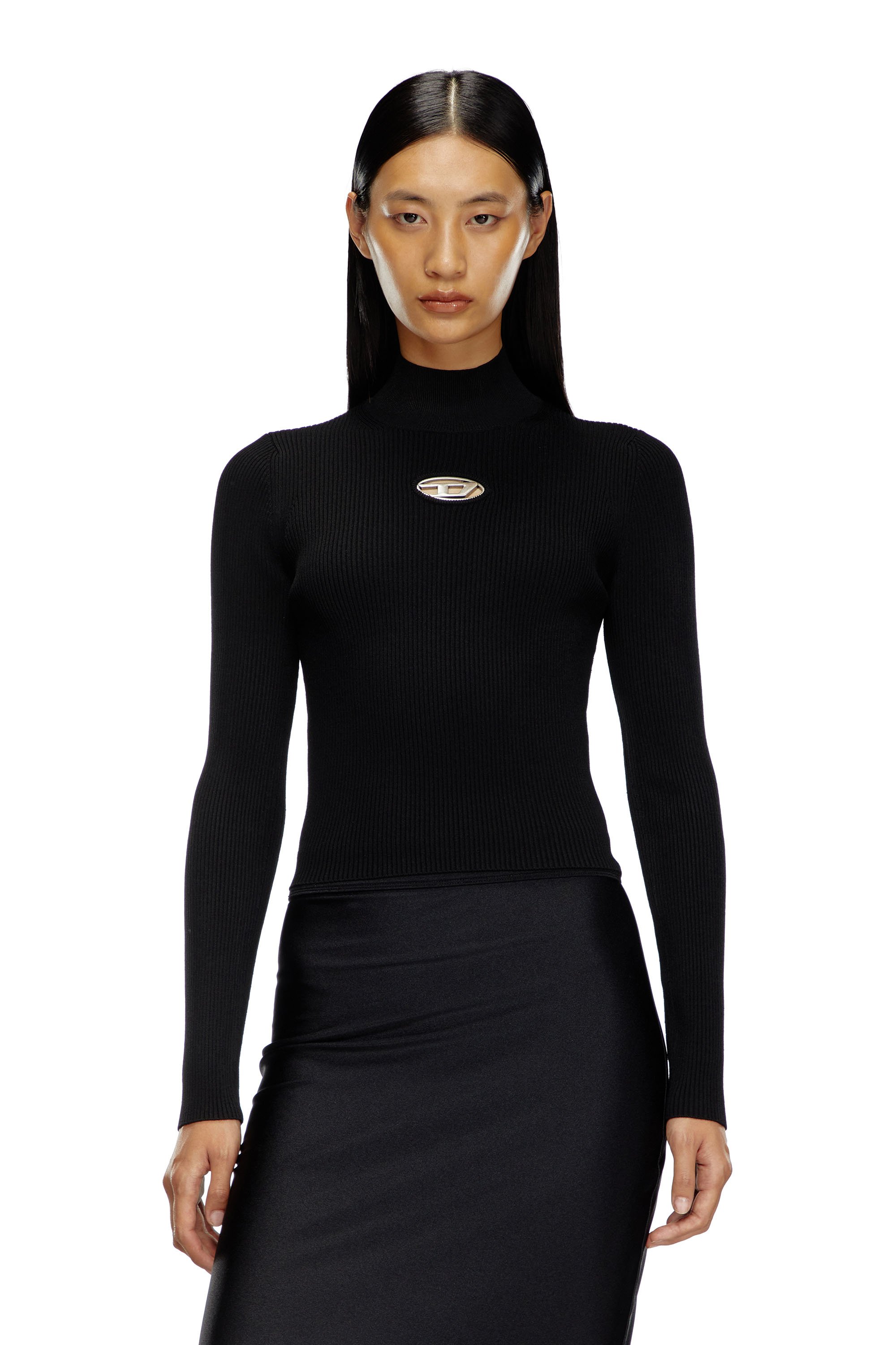 Rib-knit top in wool and cashmere
