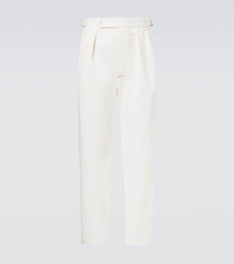 Cotton twill tapered pants