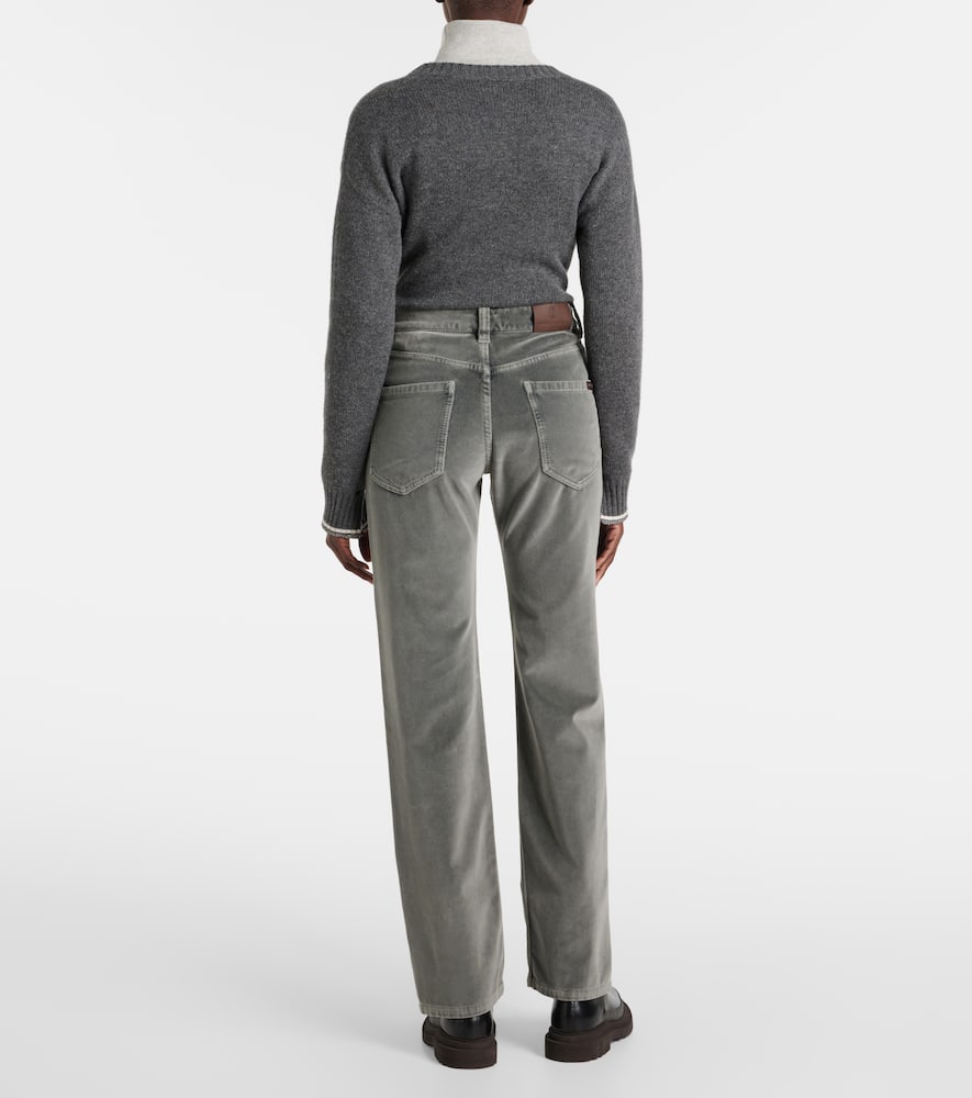 Velvet straight pants