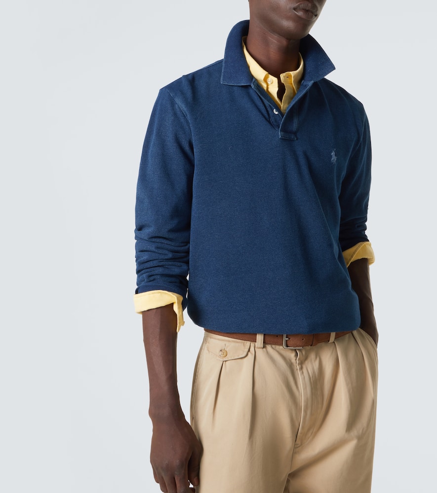 Cotton mesh polo shirt