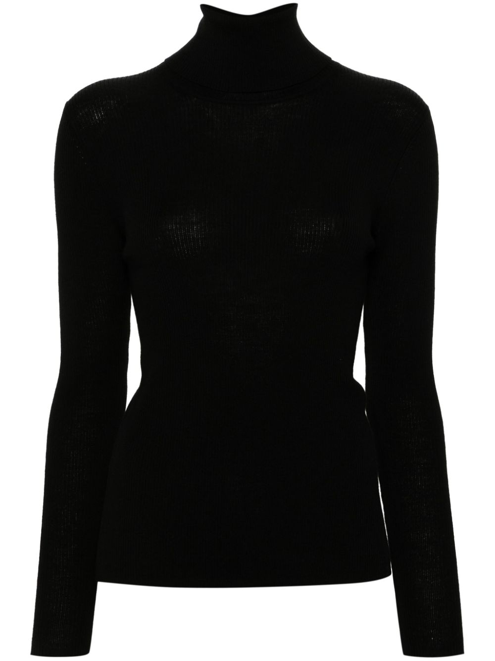 Roll-neck wool jumper - Black