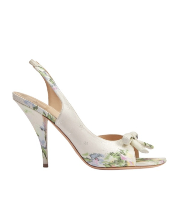 Bow Heeled Slingback Sandal