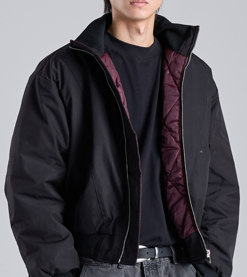 Stand Collar Blouson Crop Jacket