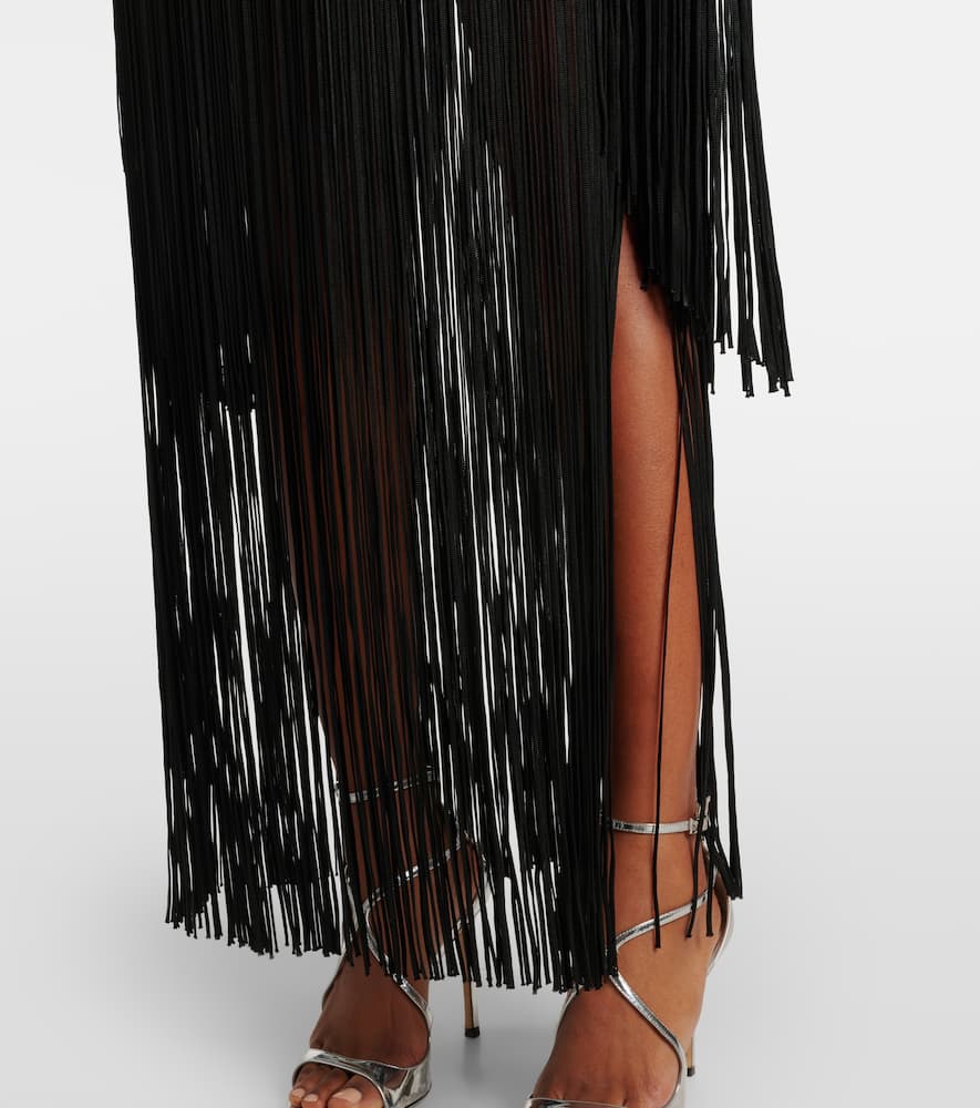 Chicago fringed crêpe minidress