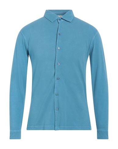 Cashmere Company Man Shirt Pastel blue Size 36 Cotton