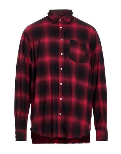 Man Shirt Red Size L Cotton