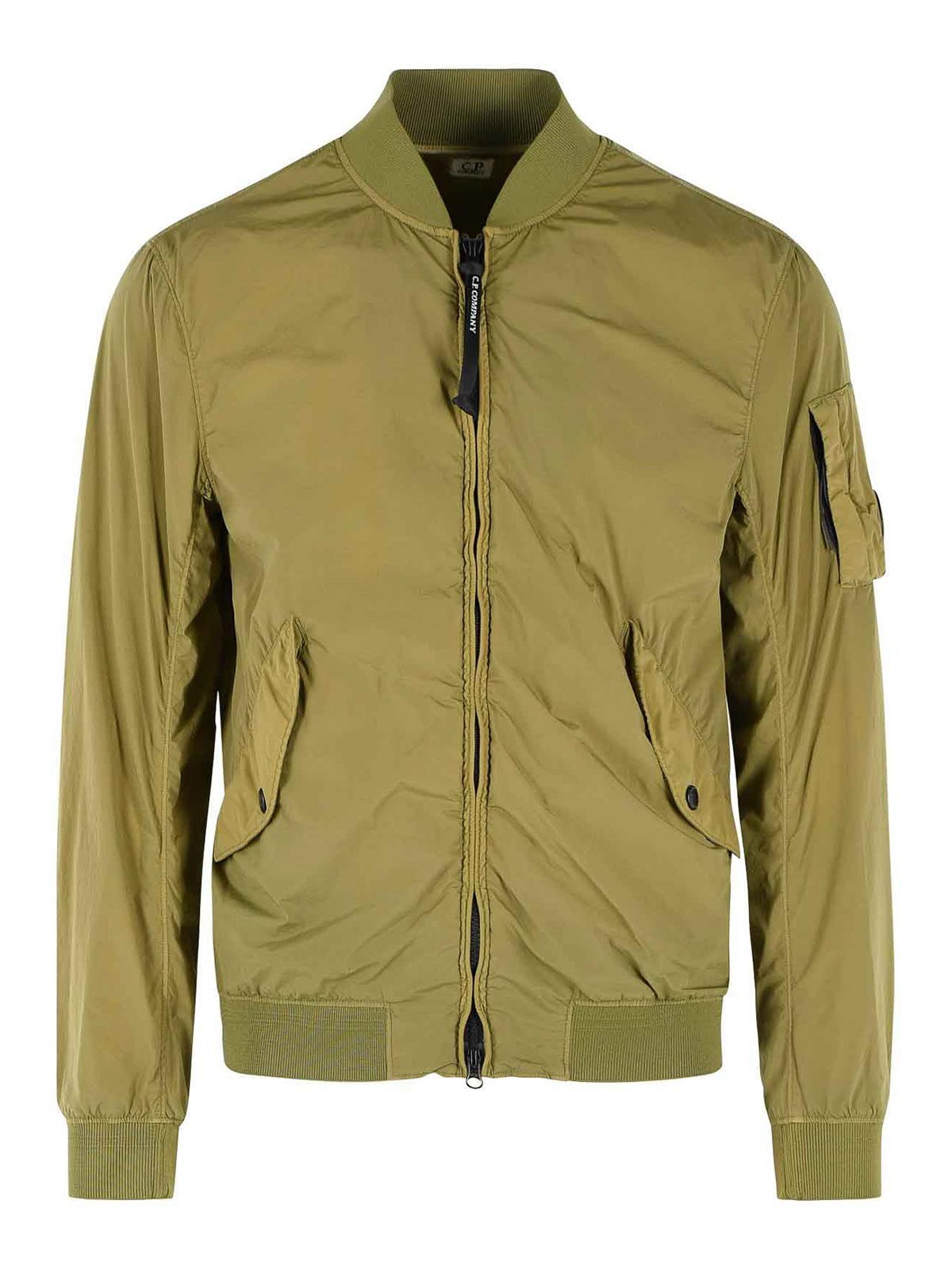 C.P. Company - polyamide blend bomber jacket ribbed cuff