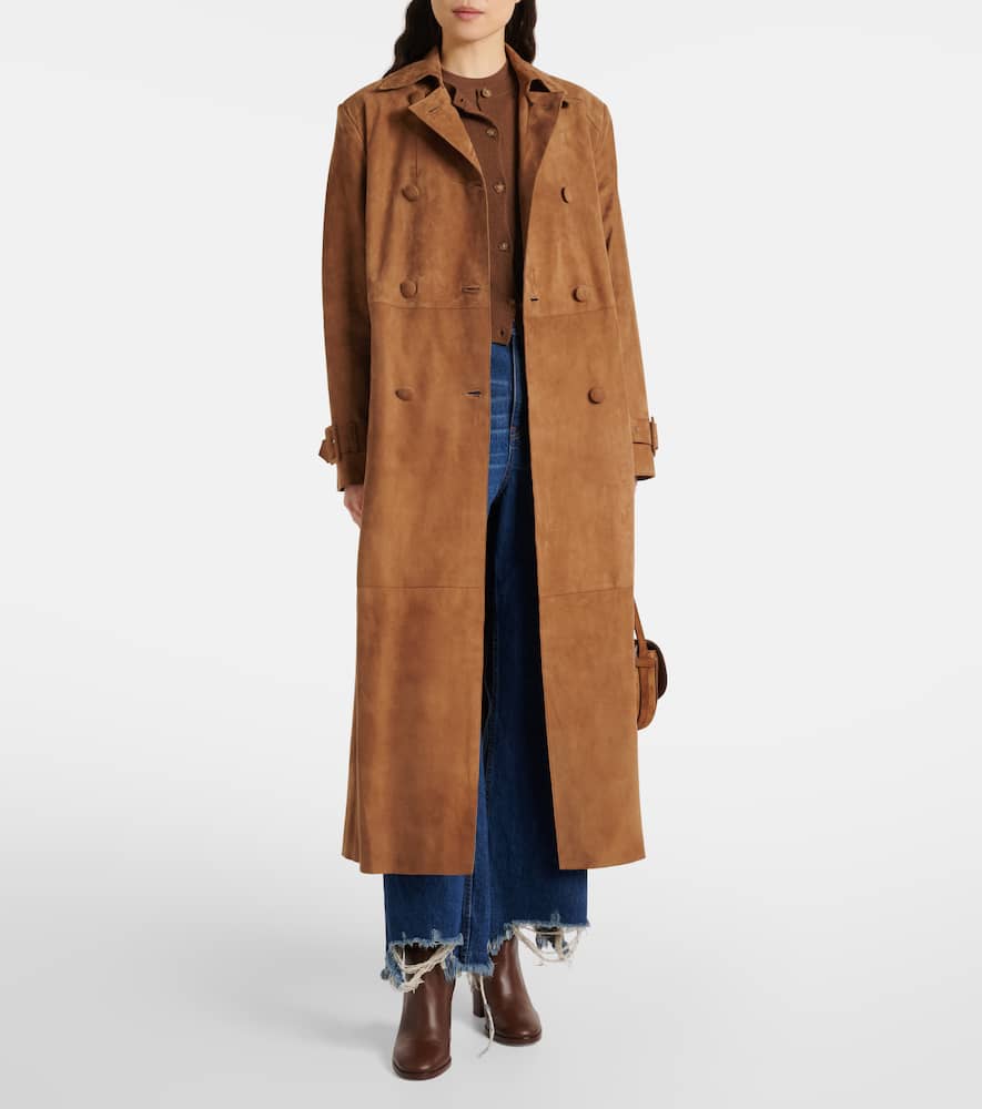Tate suede trench coat