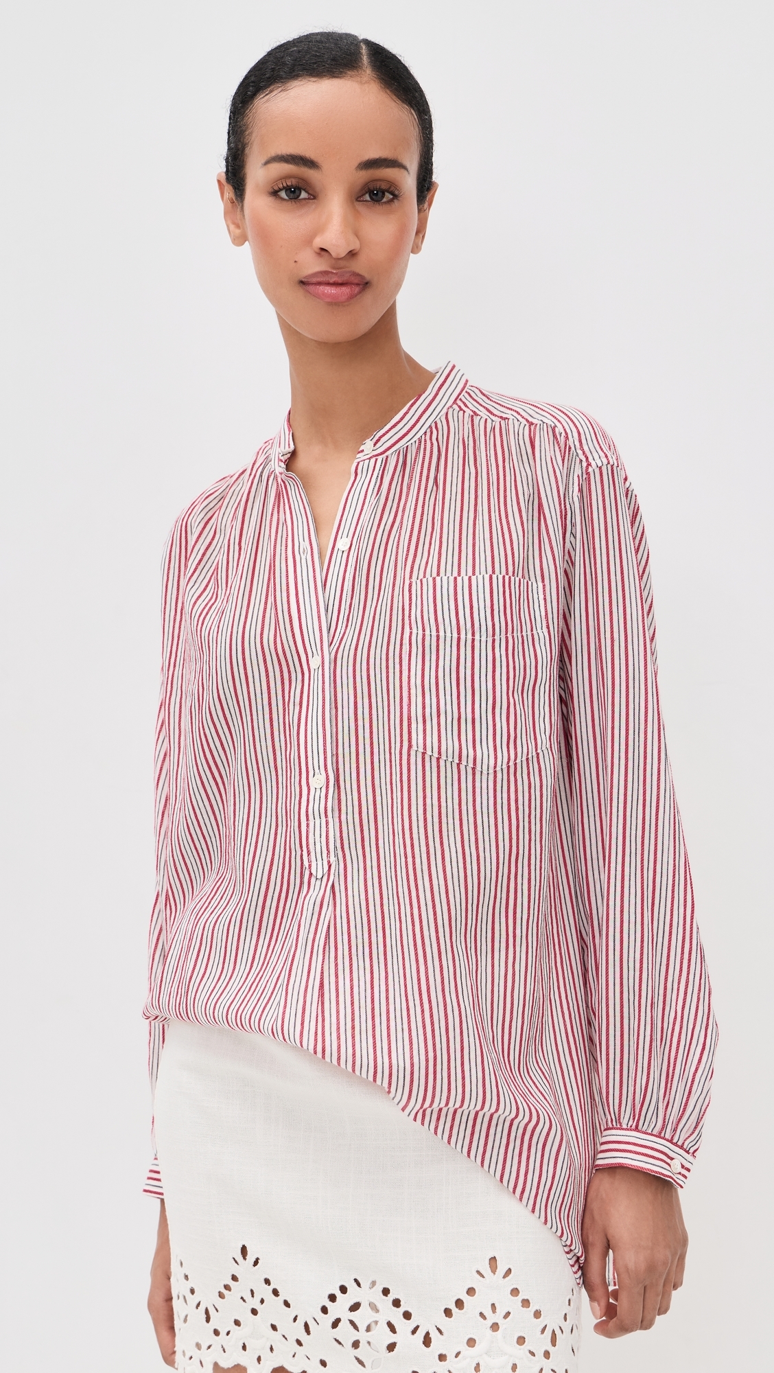 Sapha Blouse Ecru/Red