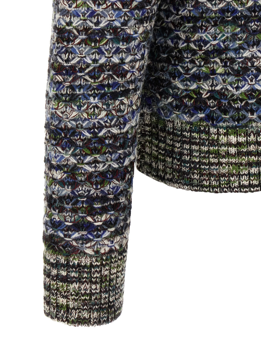 Multicolor Knitted Crew Neck Sweater