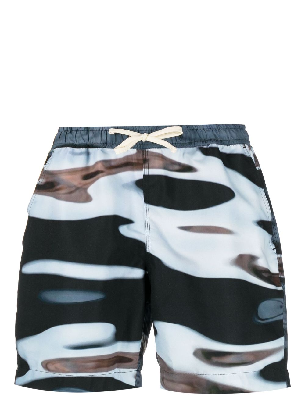 Abstract-print swim shorts