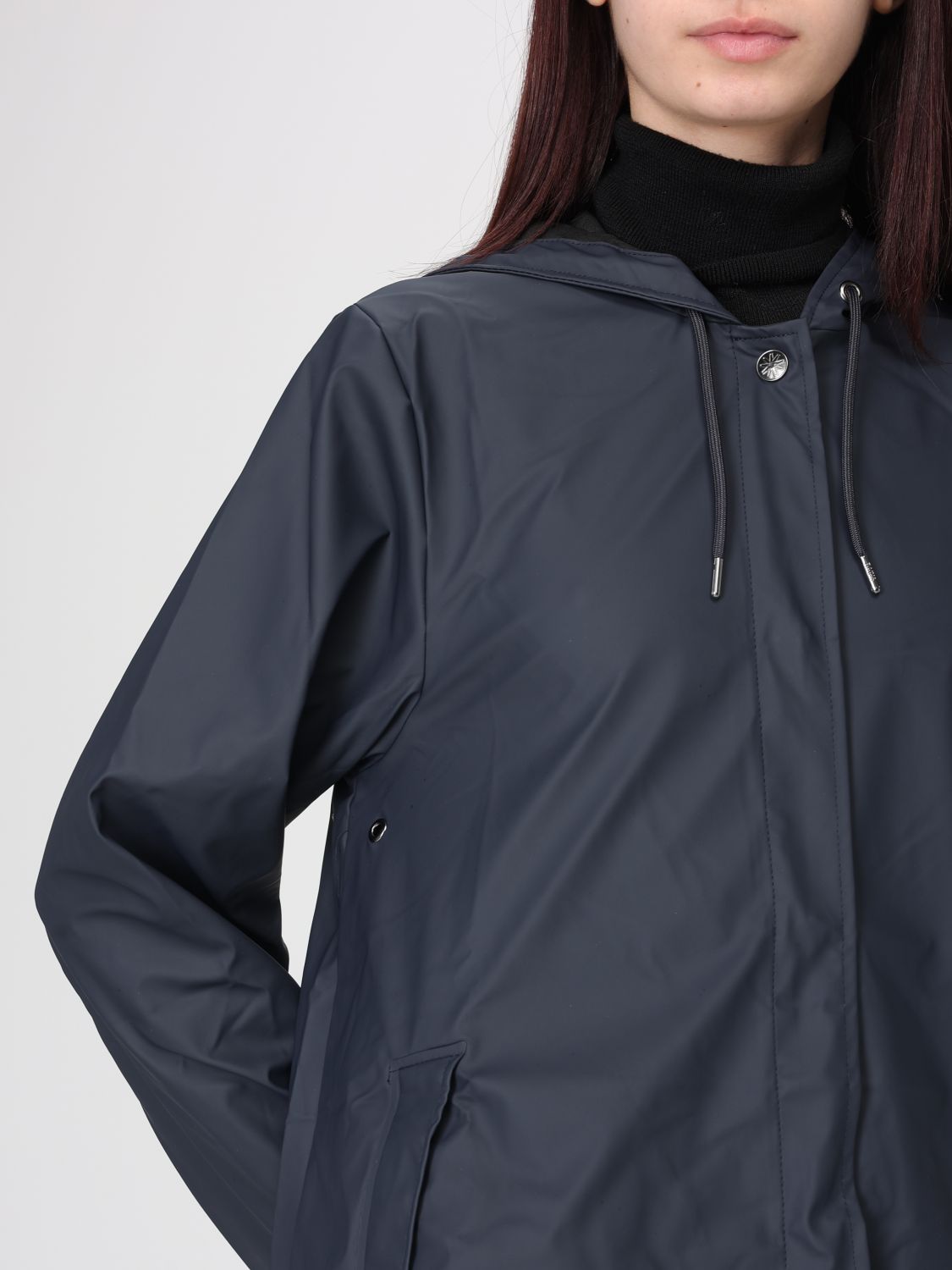 Button-up hooded parka - Black