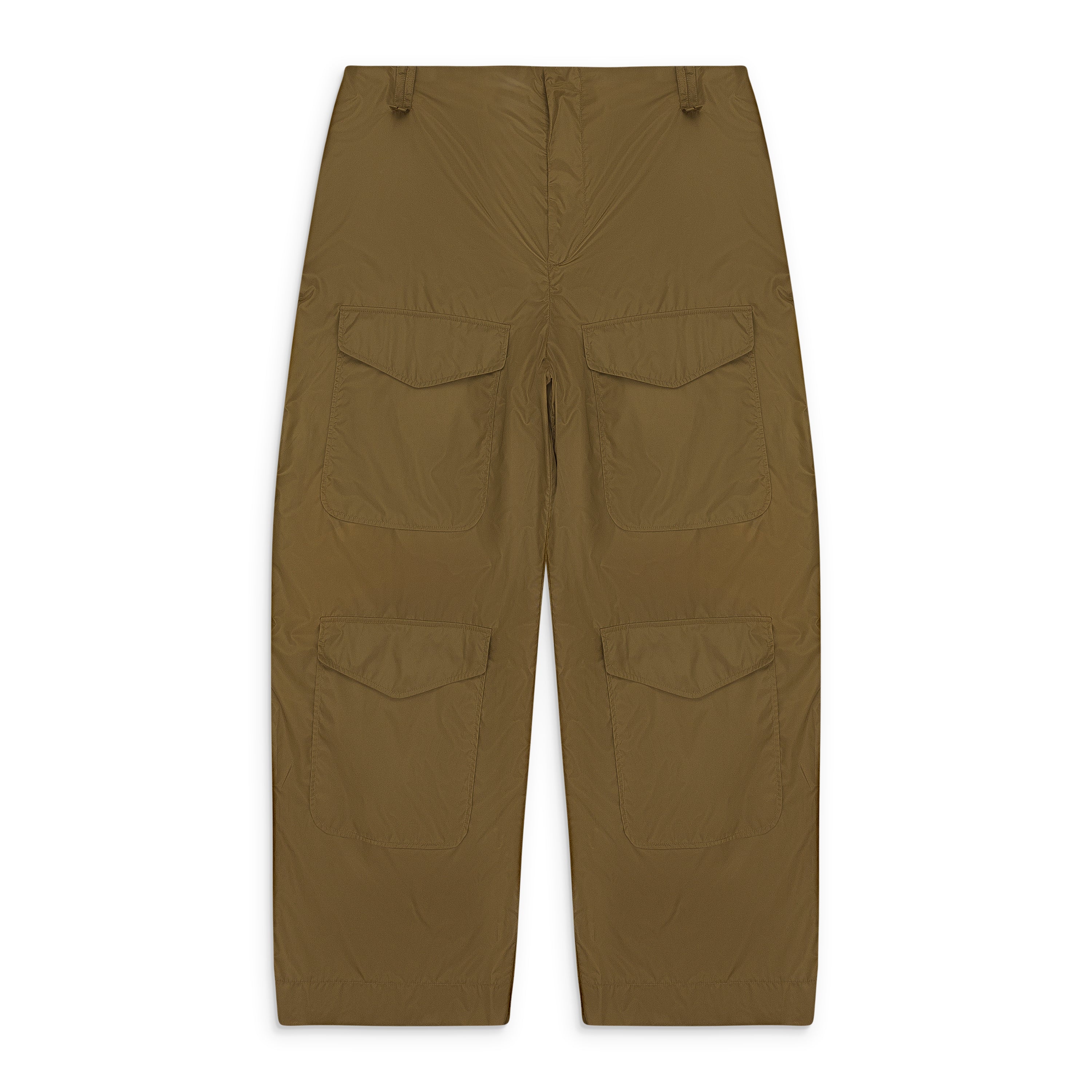 GREEN MULTI POCKET TECH NYLON CARGO TROUSERS