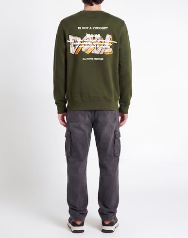 Man Sweatshirt Military green Size L Cotton