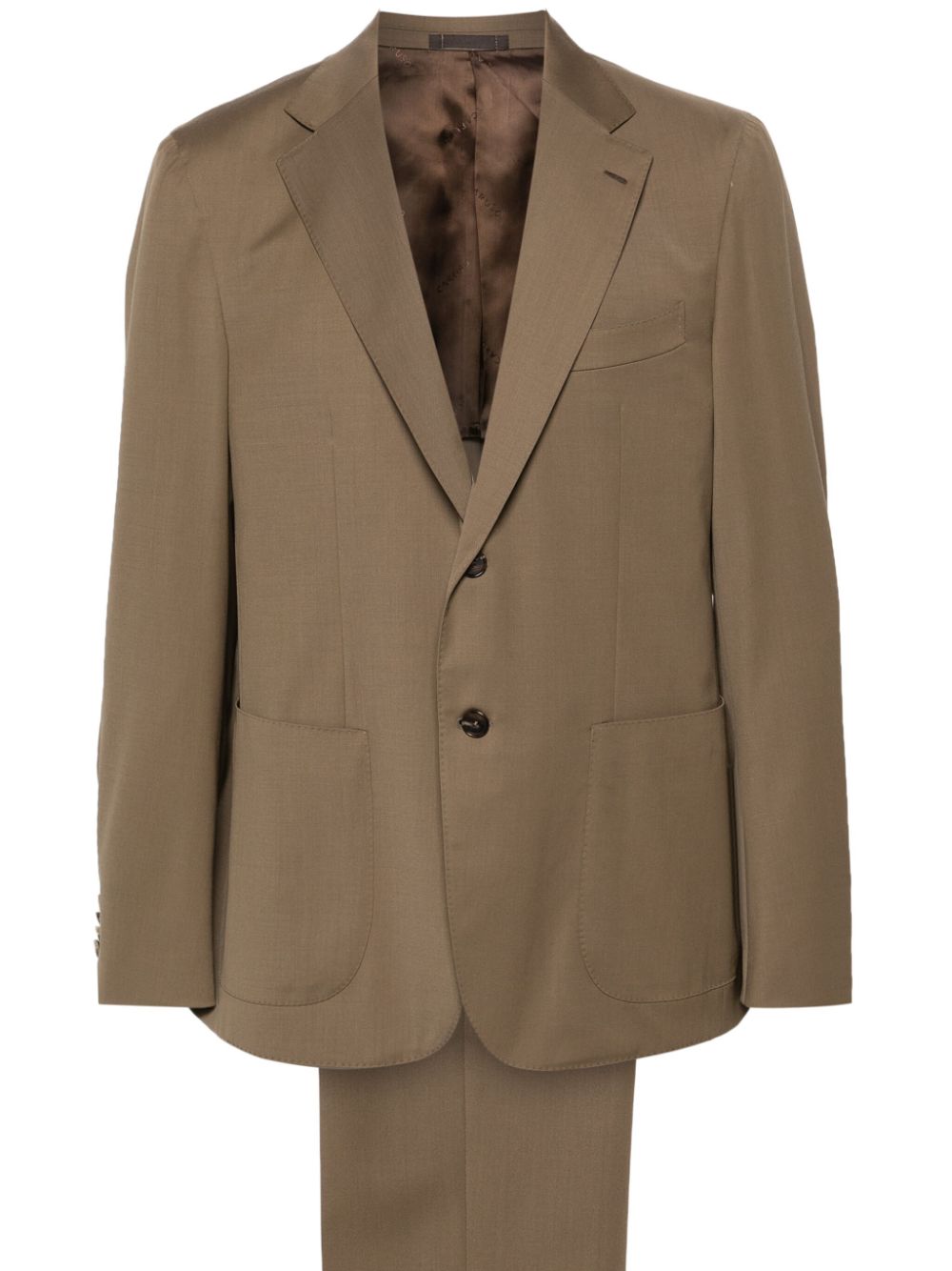 Notched-lapels single-breasted suit - Neutrals