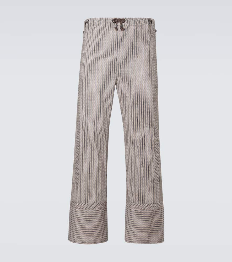 Kyan cotton and linen-blend straight pants