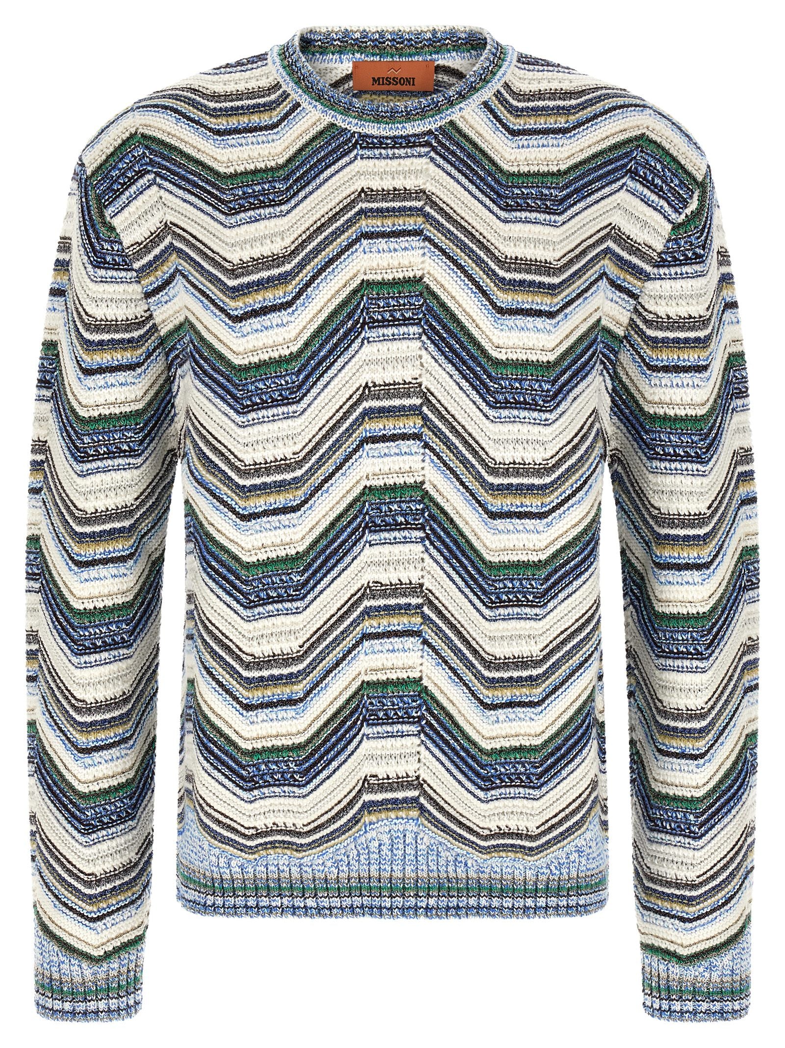 Geometric Zigzag Pattern Sweater — Cream
