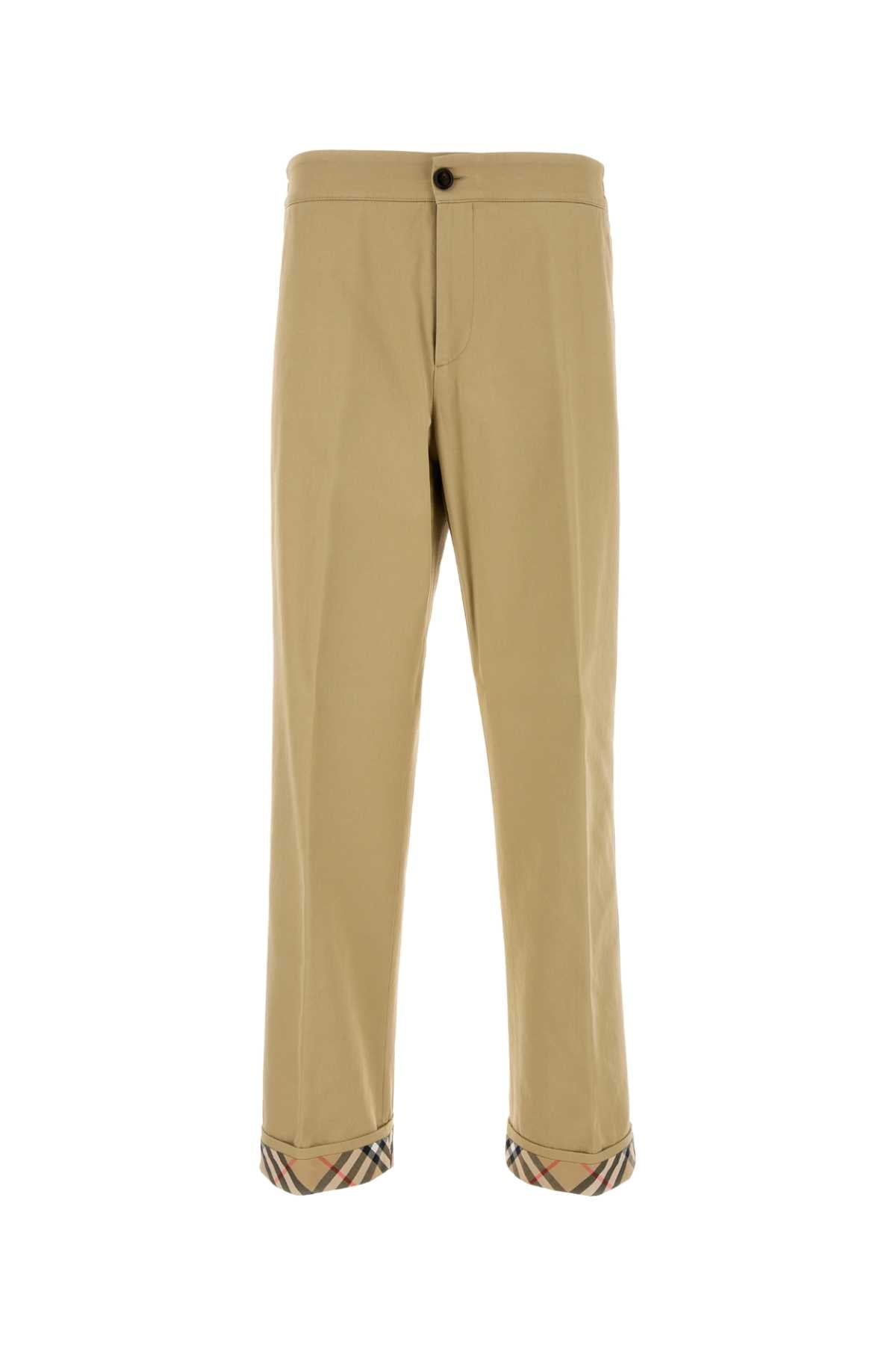 Cotton Twill Trousers — Beige