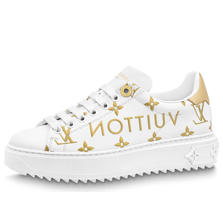 (WMNS) Time Out Sneakers 'White with Gold Monogram'