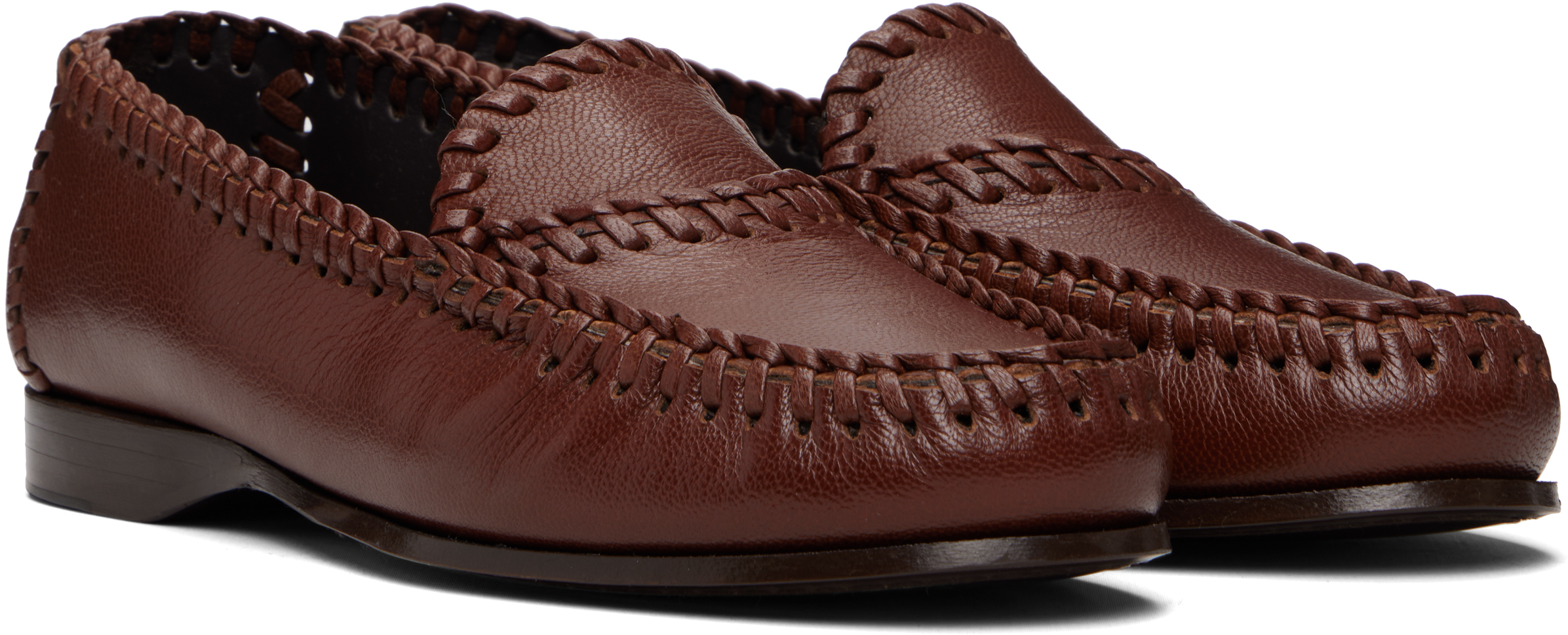 Brown Sastre Supple Shiny Loafers