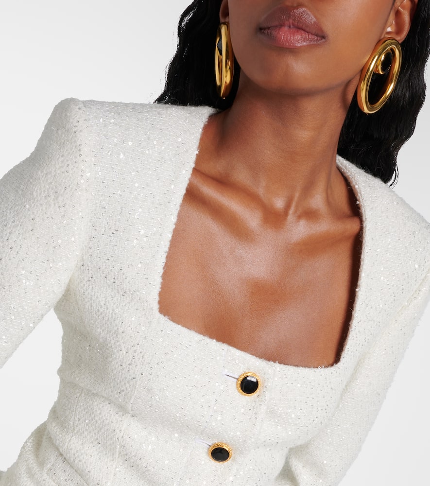 Sequined tweed jacket