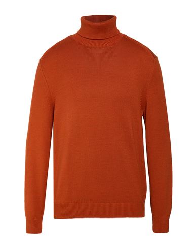 Man Turtleneck Rust Size M Cotton, Acrylic, Virgin Wool