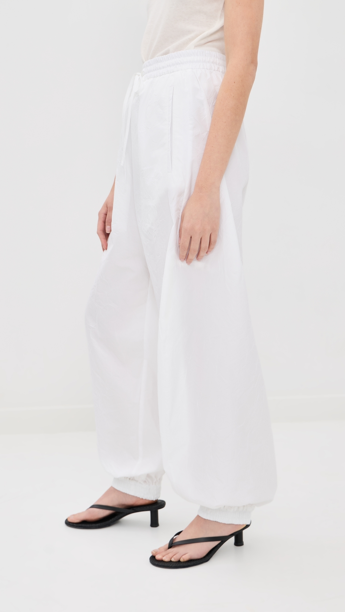 Crushed Cotton Volume Trousers Optic White