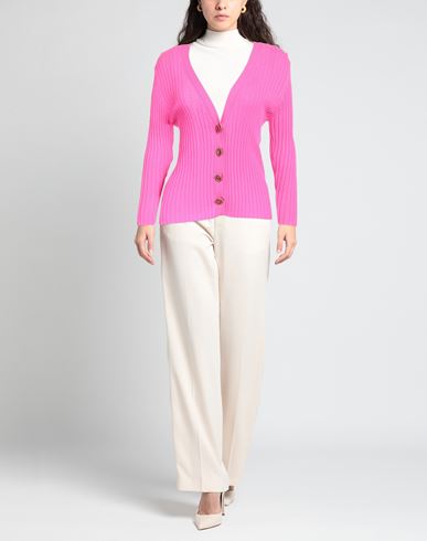 Woman Cardigan Fuchsia Size 6 Wool