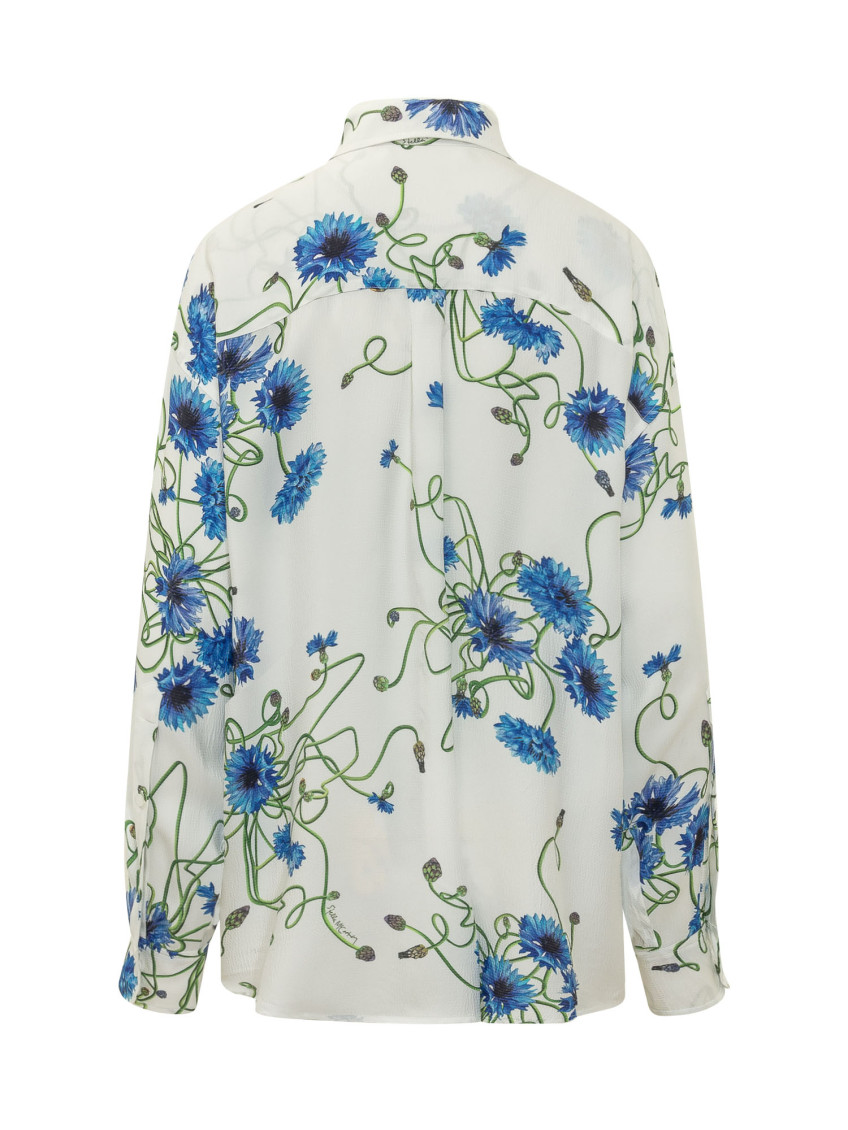 White Floral Print Shirt