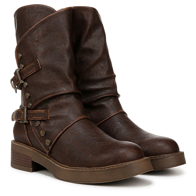 Women's Venice Cuff Moto Boots (Brown)