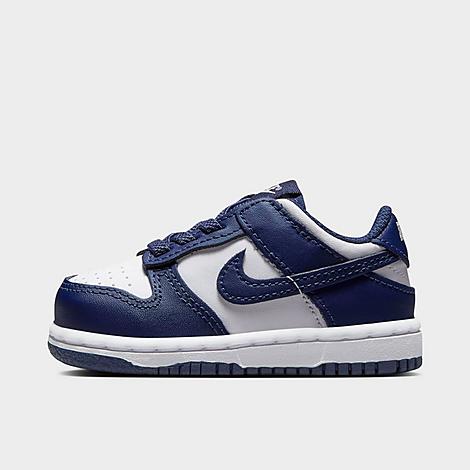 Kids Toddler Dunk Low Casual Shoes in WHITE/MIDNIGHT NAVY-