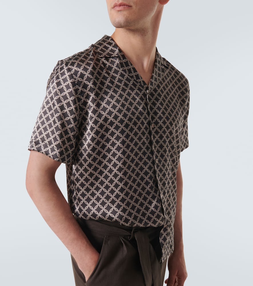 Roberto printed silk bowling shirt
